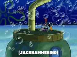 Mr Krabs Using A Jackhammer GIF