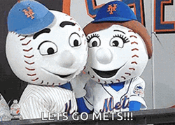 Mr Met And His Partner Cheering GIF