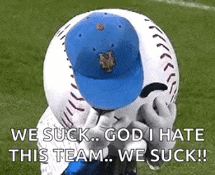 Mr Met Hiding Face Crying GIF