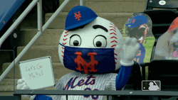 Mr Met With Mask Waving GIF