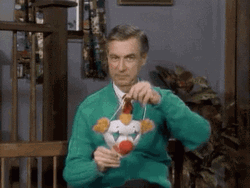 Mr Rogers Wearing Clown Mask GIF