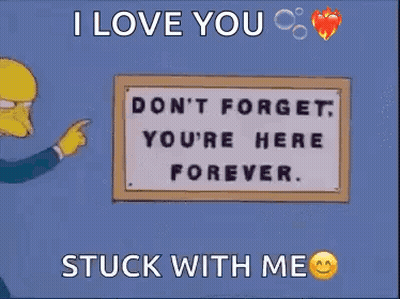 Mr. Simpson Pointing At I Love You Sign GIF