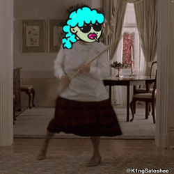 Mrs Doubtfire Broom Dance Face Swap GIF
