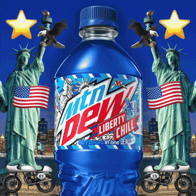 Mtn Dew Liberty Chill Surrounded By Statue Of Liberty GIF
