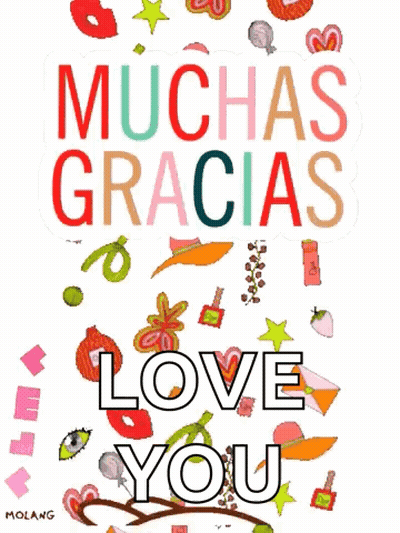 Muchas Gracias Love You Sticker GIF