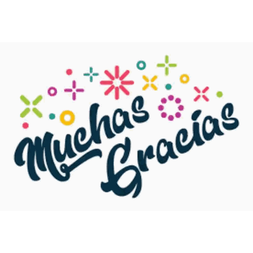Muchas Gracias Sign With Flowers And Stars Sticker
