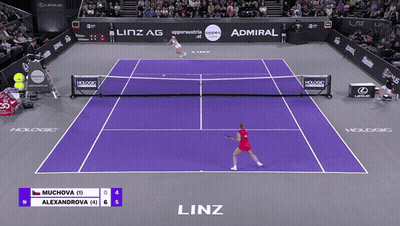Muchova Vs Alexandrova Tennis Match Linz GIF