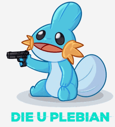 Mudkip Holding A Gun GIF