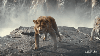 Mufasa And Lion On Rocky Hillside GIF