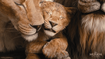 Mufasa The Lion King Poster Lioness Holding Cub GIF