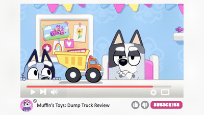 Muffin 'S Toys Dump Truck Review Is Shown On A Youtube Channel GIF