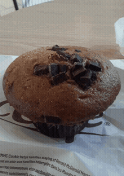 Muffin With Chocolate Chunks Saying MHC Cookie GIF