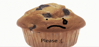 Muffin With Face Saying Please GIF