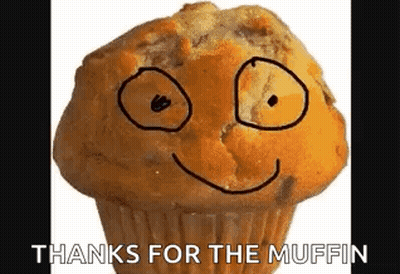 Muffin With Face Saying Thanks For The Muffin GIF