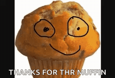 Muffin With Face Saying Thanks For The Muffin GIF