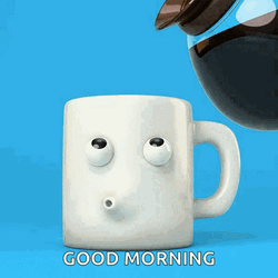 Mug Eye Roll Coffee Good Morning  GIF