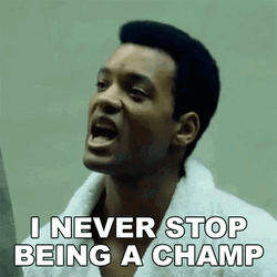 Muhammad Ali Says I Never Stop Being A Champ GIF