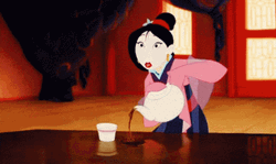 Mulan Shock Pouring Tea GIF