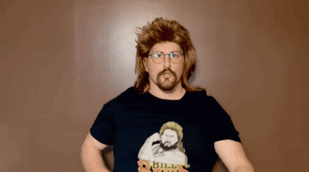 Mullet Haired Man With Glasses Shoot Yeah GIF