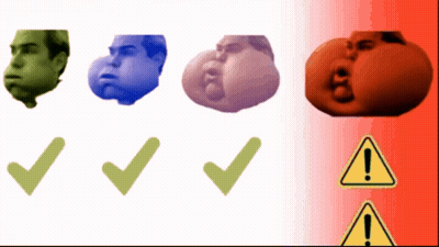Multiple Faces With Warning Sign GIF