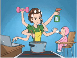 Multitasking Mom Anime GIF