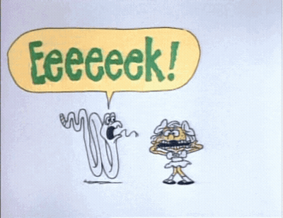 Mummy And Worm Saying Eeeeek GIF