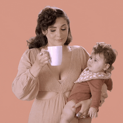 Mummy Drinking Coffee GIF