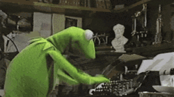 Muppet Kermit The Frog Taking Notes On Typewriter GIF