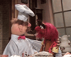 Muppets Animal Elmo And Chief Looking Each Other GIF