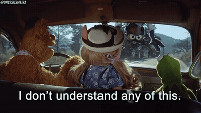 Muppets In A Car With The Words " I Don 'T Understand Any Of This " GIF