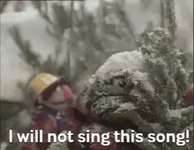 Muppets In Snow Saying I Will Not Sing This Song GIF