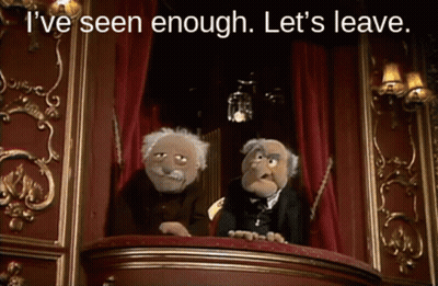 Muppets Sitting On Balcony Saying Lets Leave GIF