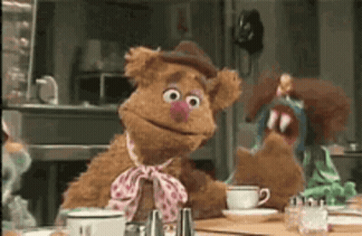 Muppets Sitting With Cup Of Coffee GIF
