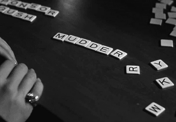 Murder Spelled Scrabble Board Game GIF