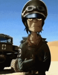 Murdoc Gorillaz Soldier Attire GIF