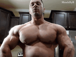 Muscle Guy Flexing Strong GIF