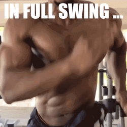Muscle Runner Bodybuilder Swing Abs GIF