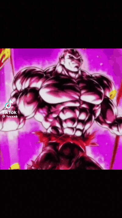 Muscular Anime Character Standing In Front Of Pink Background GIF