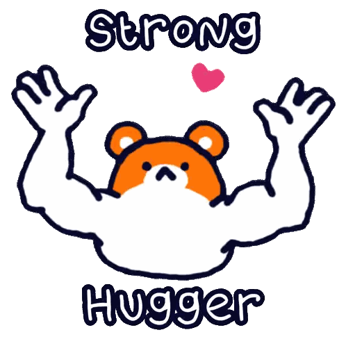 Muscular Bear With Strong Hugger Sticker