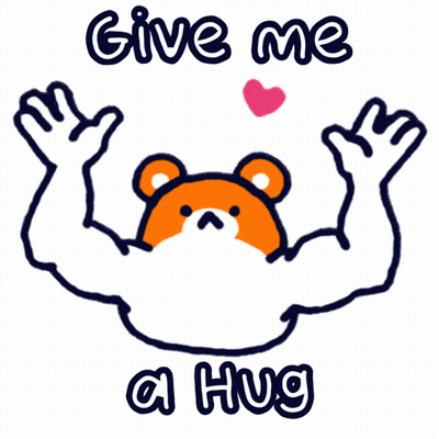 Muscular Cartoon Bear Saying Give Me A Hug GIF