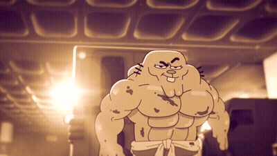 Muscular Cartoon Character Standing GIF