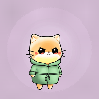 Muscular Cat Holding Green Leaf GIF