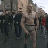 Muscular Guy Crazy Rave Dancing  GIF