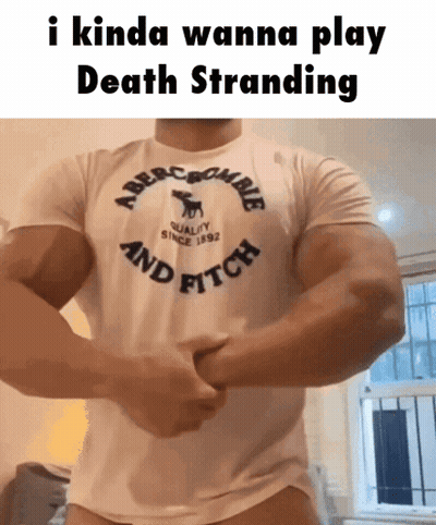 Muscular Man In White Abercrombie T-Shirt GIF