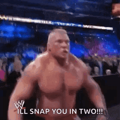 Muscular Man In Wrestling Ring I Ll Snap You In Two GIF