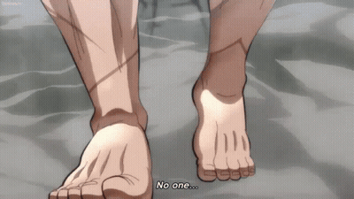 Muscular Man Outstretched Arms Before Giant Muscle Man GIF