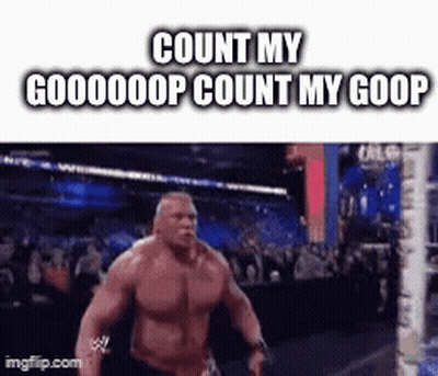 Muscular Man Running In Wrestling Ring Saying Count My Gooooop Count My Goop GIF