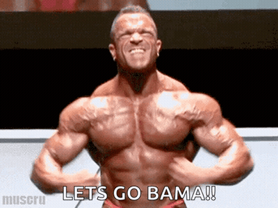 Muscular Man Saying Let's Go Bama GIF