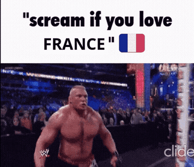 Muscular Man Scream If You Love France GIF