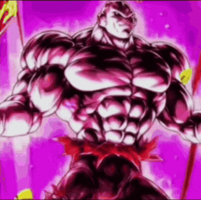 Muscular Man Standing On Pink Background GIF